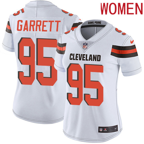 2019 Women Cleveland Browns 95 Garrett white Nike Vapor Untouchable Limited NFL Jersey